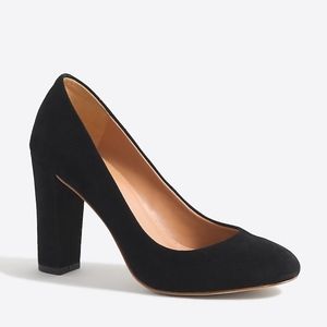 J. Crew Factory Olive Suede Pump - Black